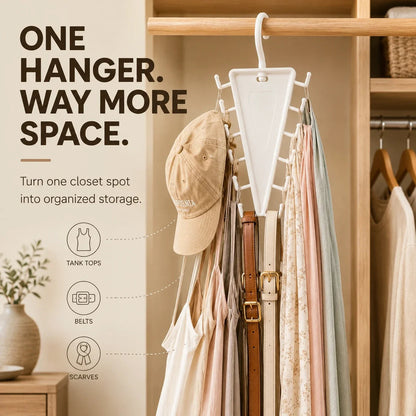 V Shaped Double-Sided Closet Organizer Hanger, 360° Rotatable Space Saving Clothes Hanger Organizer