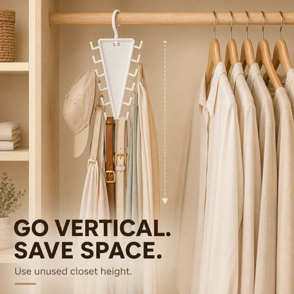 V Shaped Double-Sided Closet Organizer Hanger, 360° Rotatable Space Saving Clothes Hanger Organizer