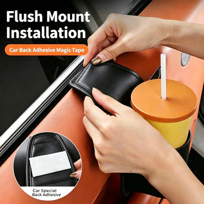 Leather Car Door Storage Pocket | Double-Layer Car Door Organizer