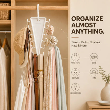 V Shaped Double-Sided Closet Organizer Hanger, 360° Rotatable Space Saving Clothes Hanger Organizer