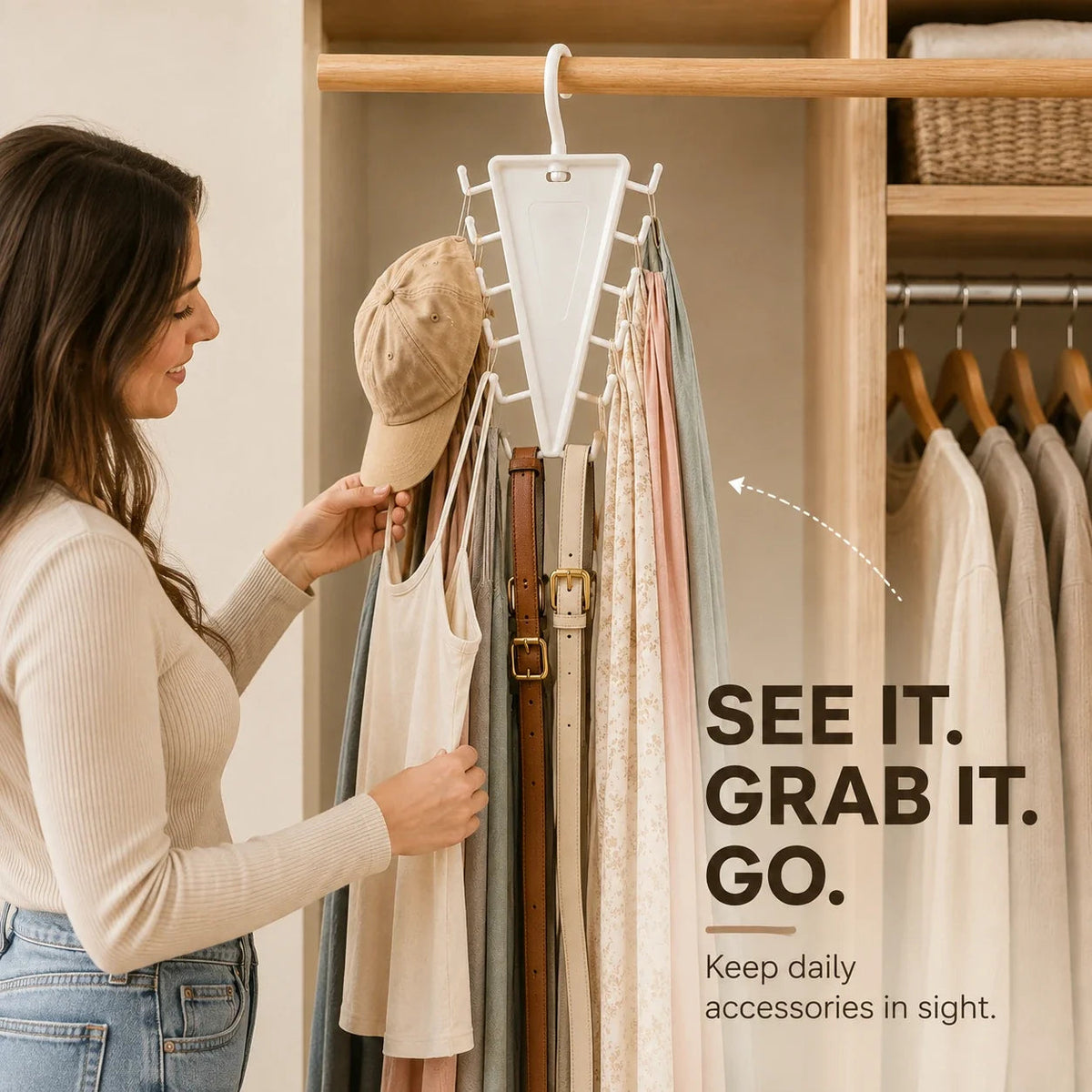 V Shaped Double-Sided Closet Organizer Hanger, 360° Rotatable Space Saving Clothes Hanger Organizer