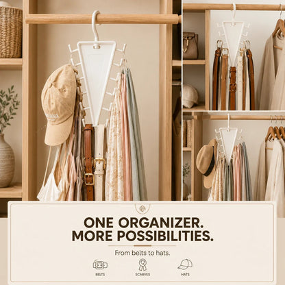 V Shaped Double-Sided Closet Organizer Hanger, 360° Rotatable Space Saving Clothes Hanger Organizer