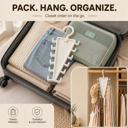 V Shaped Double-Sided Closet Organizer Hanger, 360° Rotatable Space Saving Clothes Hanger Organizer