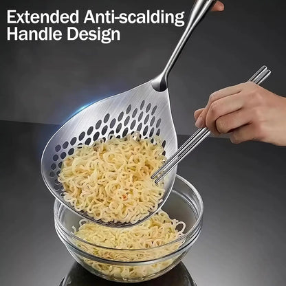 Wooden Handle Stainless Steel Skimmer