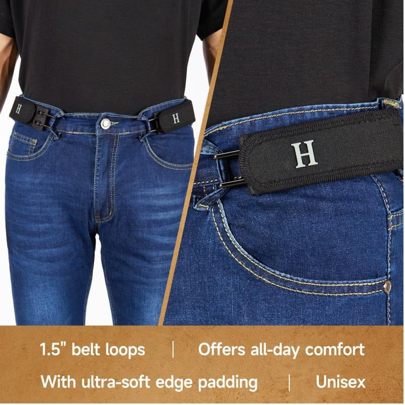 2026 US SummerVibes | Tactical Metal Hook Elastic Belt (Unisex) - Patented No - Buckle Invisible Design / EDC / EveryDayCarry / Soft Adjustable Side Waist Belt Pocket belts for men
