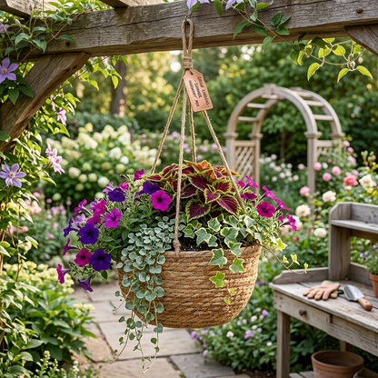 Natural Woven Hanging Planter
