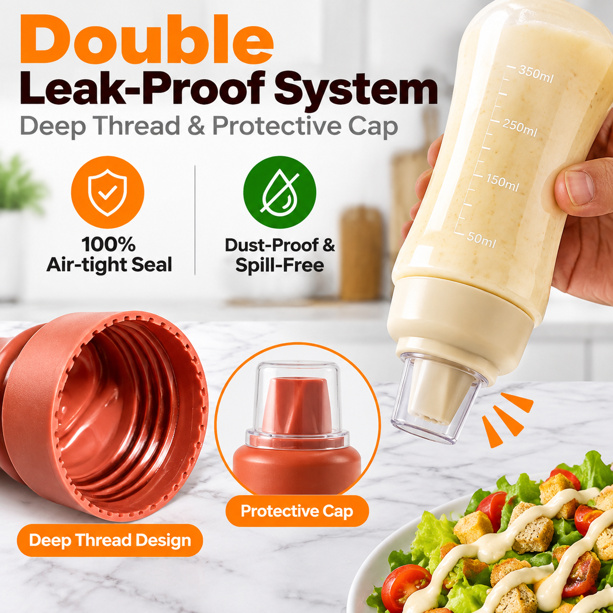 Condiment squeeze spray bottle