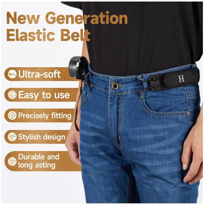 2026 US SummerVibes | Tactical Metal Hook Elastic Belt (Unisex) - Patented No - Buckle Invisible Design / EDC / EveryDayCarry / Soft Adjustable Side Waist Belt Pocket belts for men