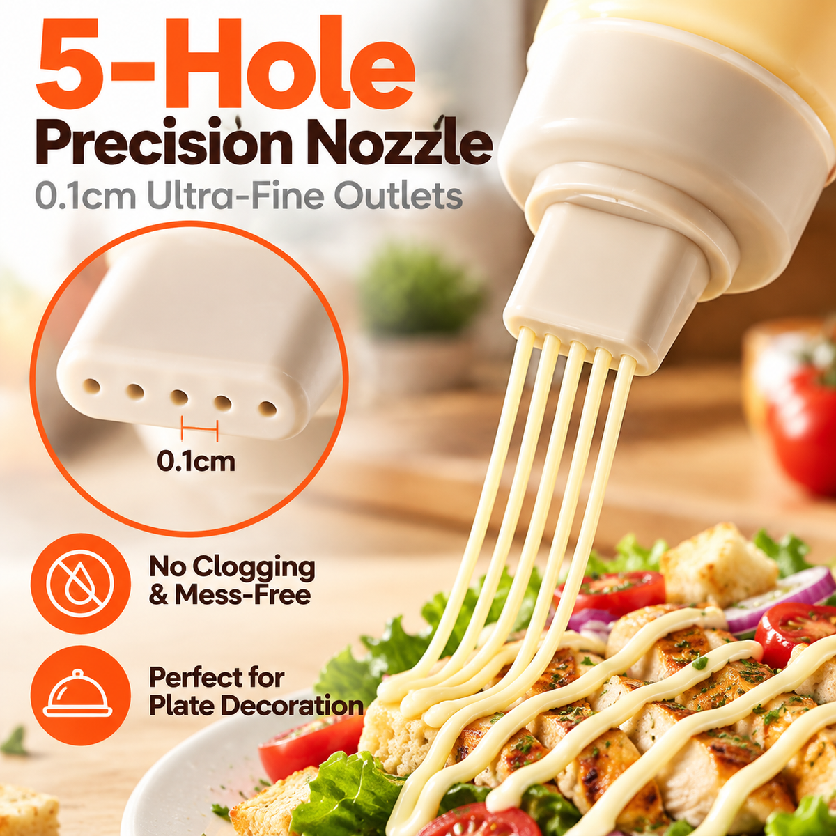 Condiment squeeze spray bottle
