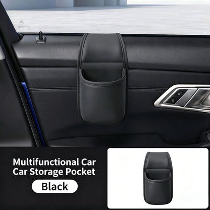 Leather Car Door Storage Pocket | Double-Layer Car Door Organizer