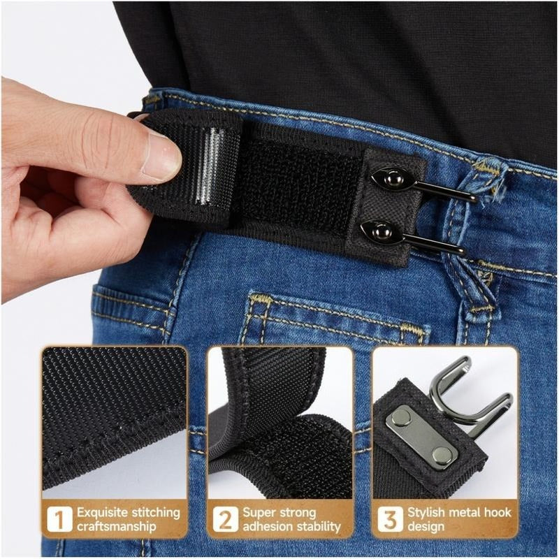 2026 US SummerVibes | Tactical Metal Hook Elastic Belt (Unisex) - Patented No - Buckle Invisible Design / EDC / EveryDayCarry / Soft Adjustable Side Waist Belt Pocket belts for men