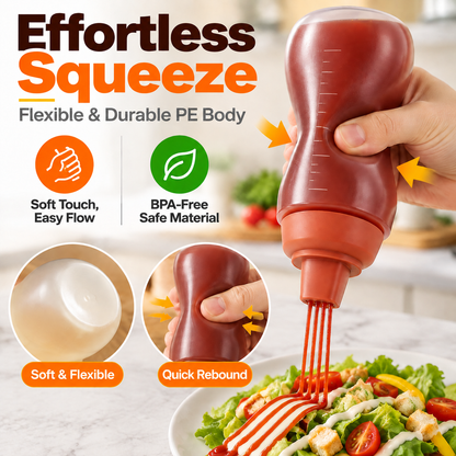 Condiment squeeze spray bottle